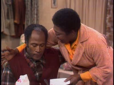 Florida and James Evans together during a quiet scene on Good Times