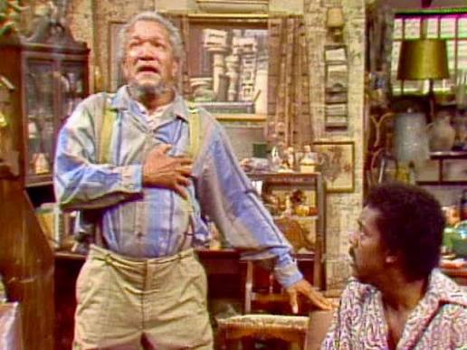 Fred Sanford during one of Redd Foxx’s physical comedy routines