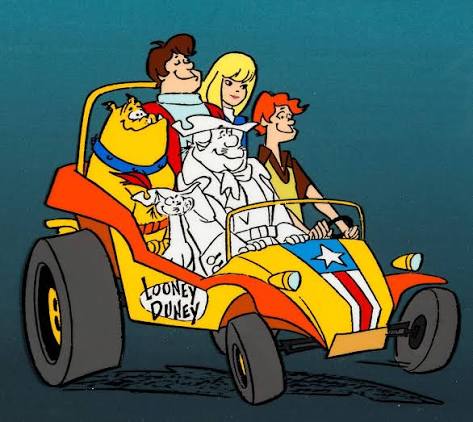 The Funky Phantom mystery-solving team with Mudsy