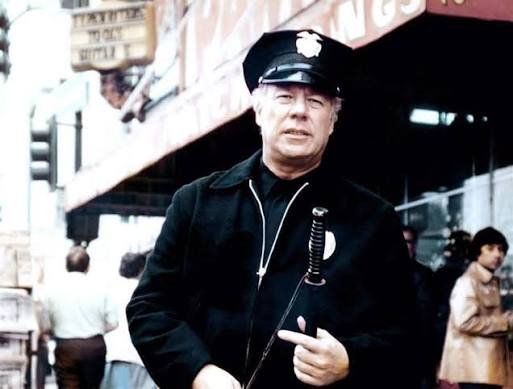 George Kennedy as veteran patrol officer Bumper Morgan in The Blue Knight