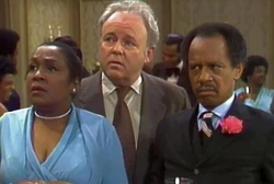 George and Louise Jefferson visiting the Bunker family