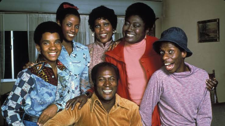 The Evans family together on Good Times