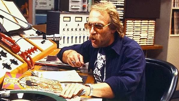 Howard Hesseman as Dr. Johnny Fever at the WKRP microphone