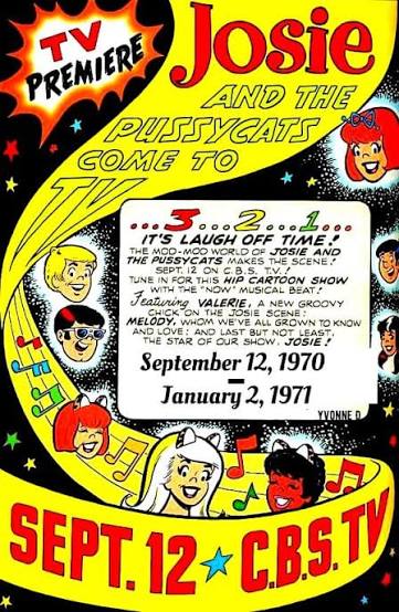 Josie and the Pussycats band in Hanna-Barbera publicity artwork