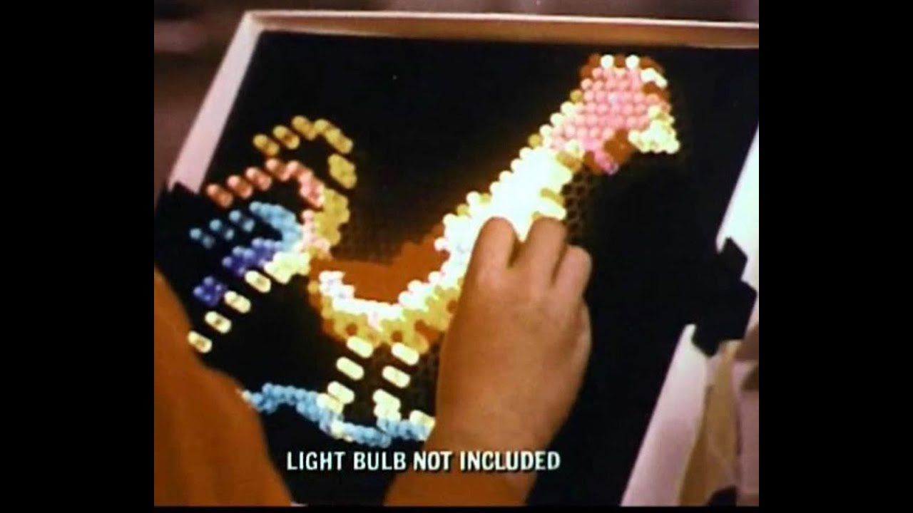 Lite-Brite television commercial with the illuminated screen