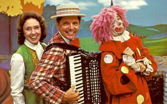 Local children's television host presenting theatrical cartoons