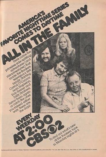 Vintage newspaper advertisement for All in the Family