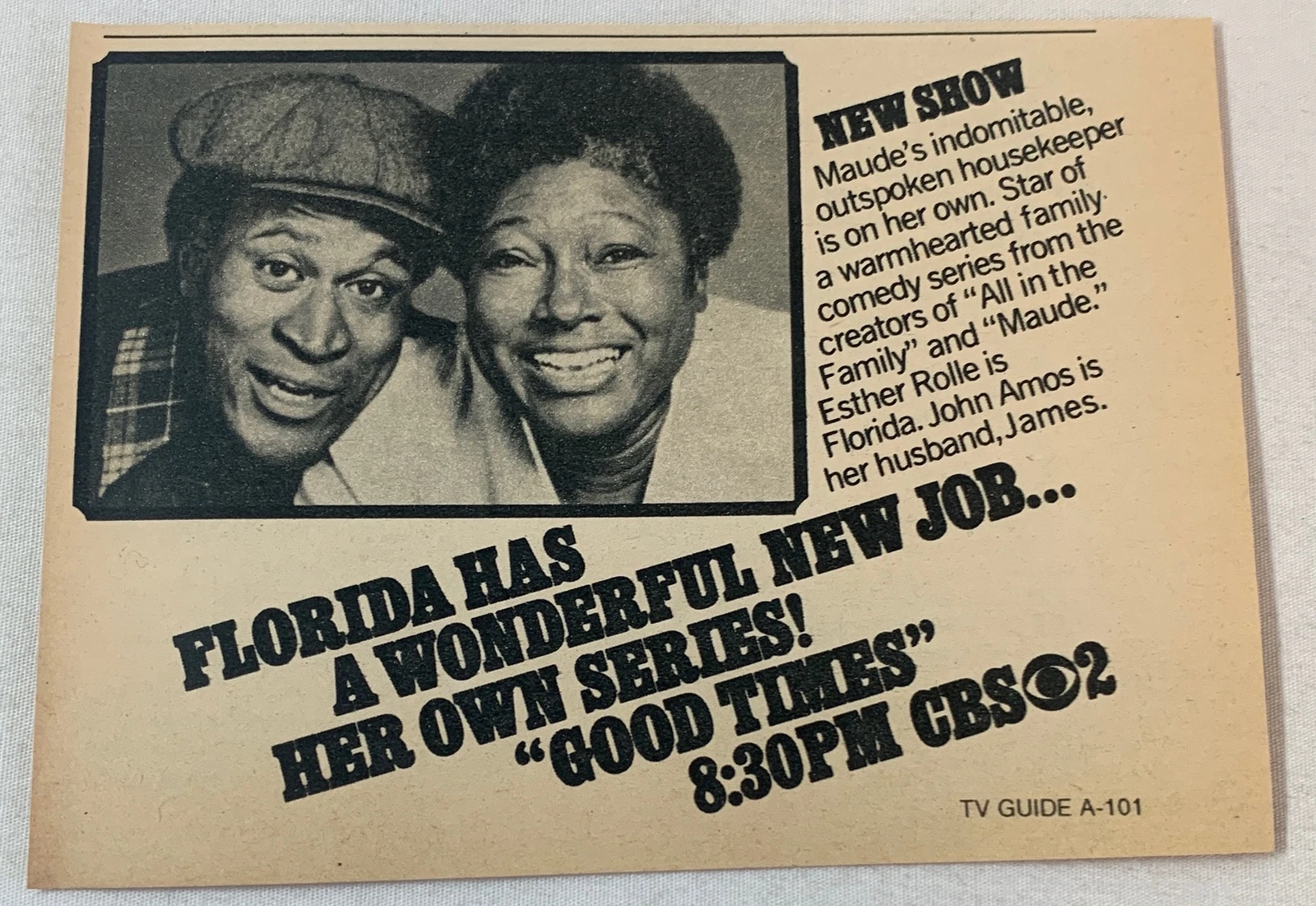Original CBS or TV Guide advertisement for Good Times