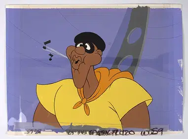 Original animation cels and painted backgrounds from a 1970s cartoon production
