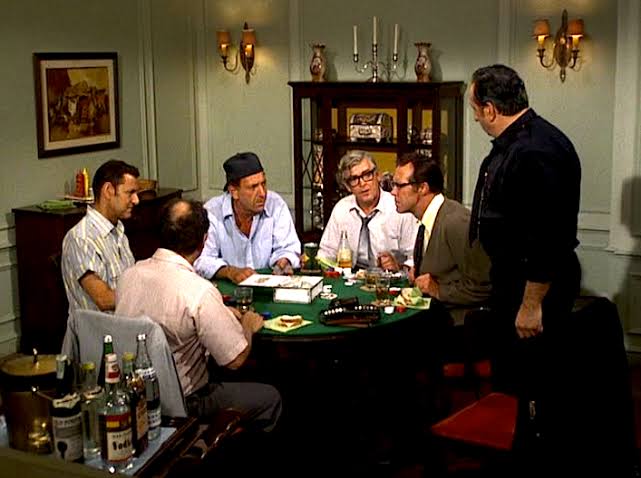 Oscar Madison with Murray, Speed, Vinnie and the poker-night gang