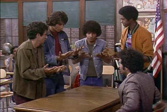Still from The Great Debate on Welcome Back, Kotter