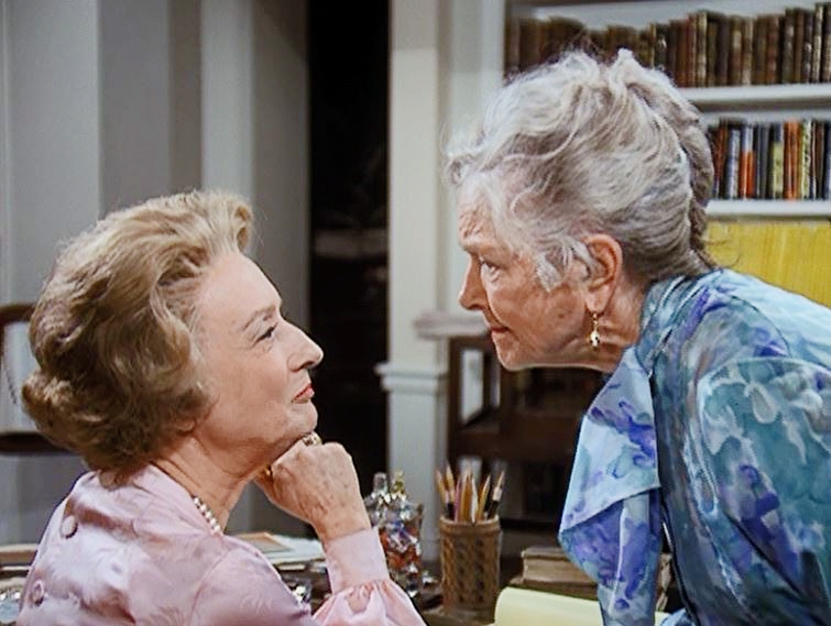 Helen Hayes and Mildred Natwick together in The Snoop Sisters