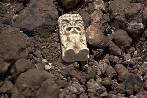The Brady family in Hawaii with the tiki idol