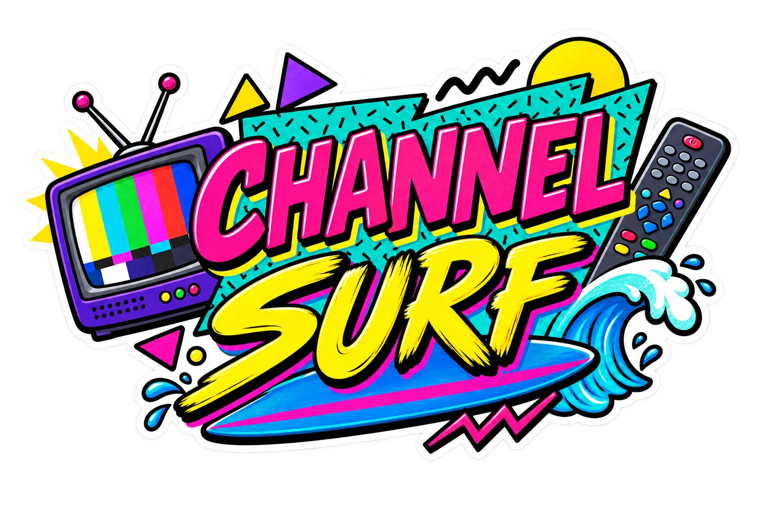 Channel Surf retro 90s sticker