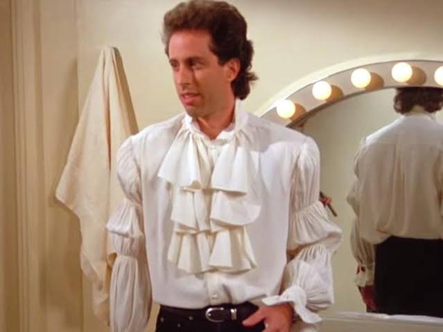 Jerry Seinfeld wearing the puffy shirt on Seinfeld
