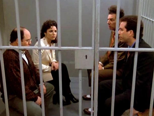 Seinfeld finale cast scene from 1998
