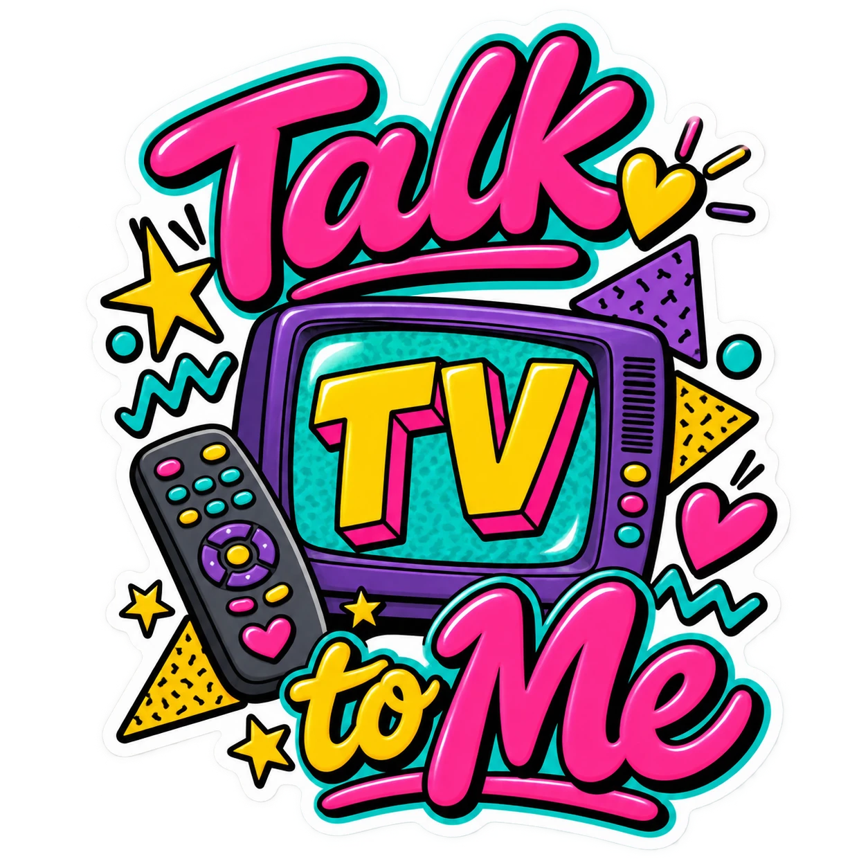 Talk TV to Me retro sticker