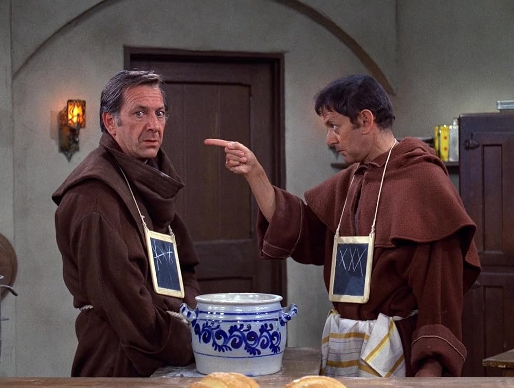 Official still from The Odd Monks episode of The Odd Couple