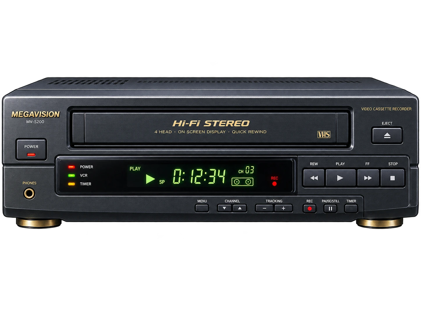 Vintage 1990s VCR used to record television