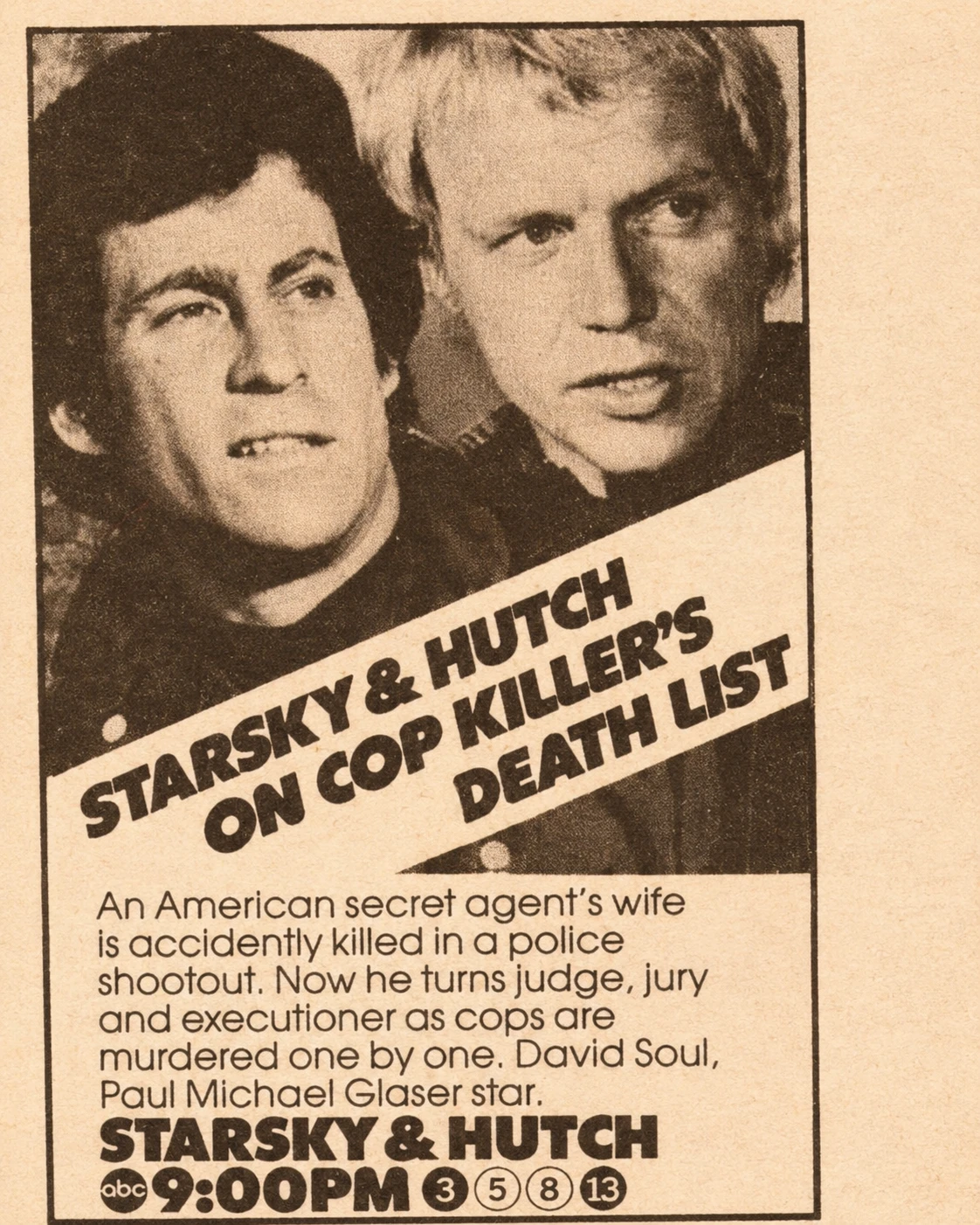 Vintage Starsky and Hutch television advertisement