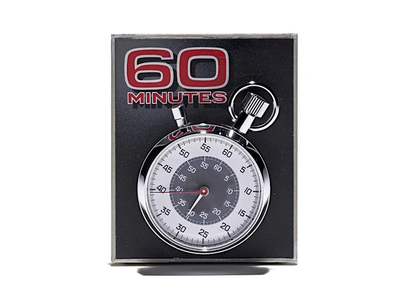 60 Minutes stopwatch used as a Sunday night television symbol