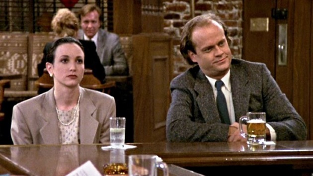 Frasier Crane and Lilith Sternin together on Cheers