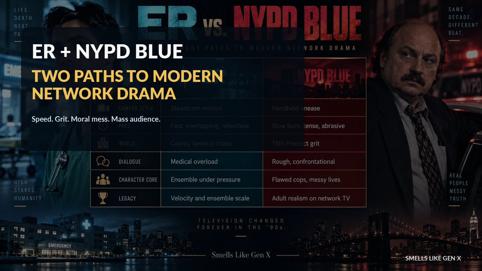 ER and NYPD Blue changed network drama in the 1990s
