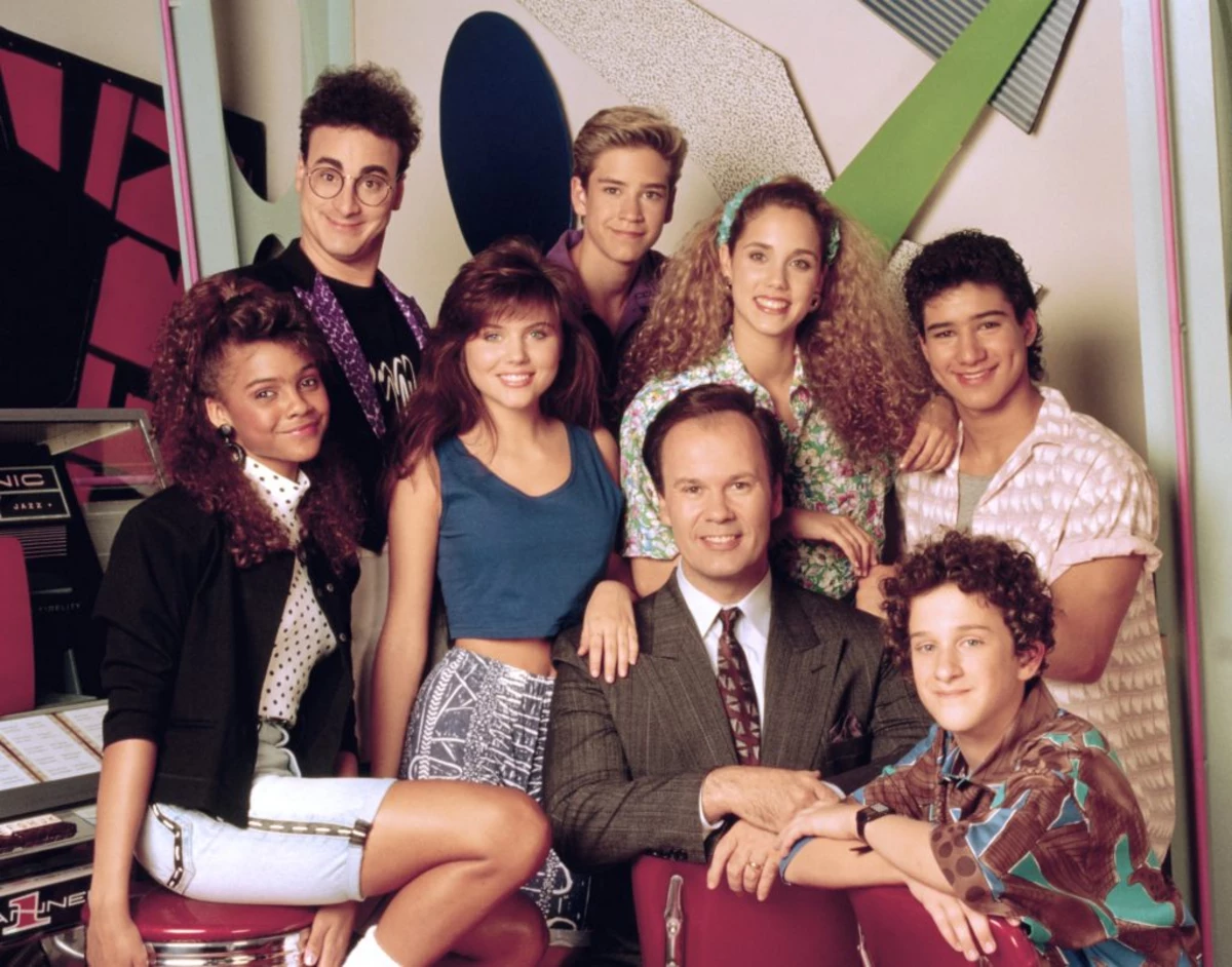 Saved by the Bell cast with Mr. Belding
