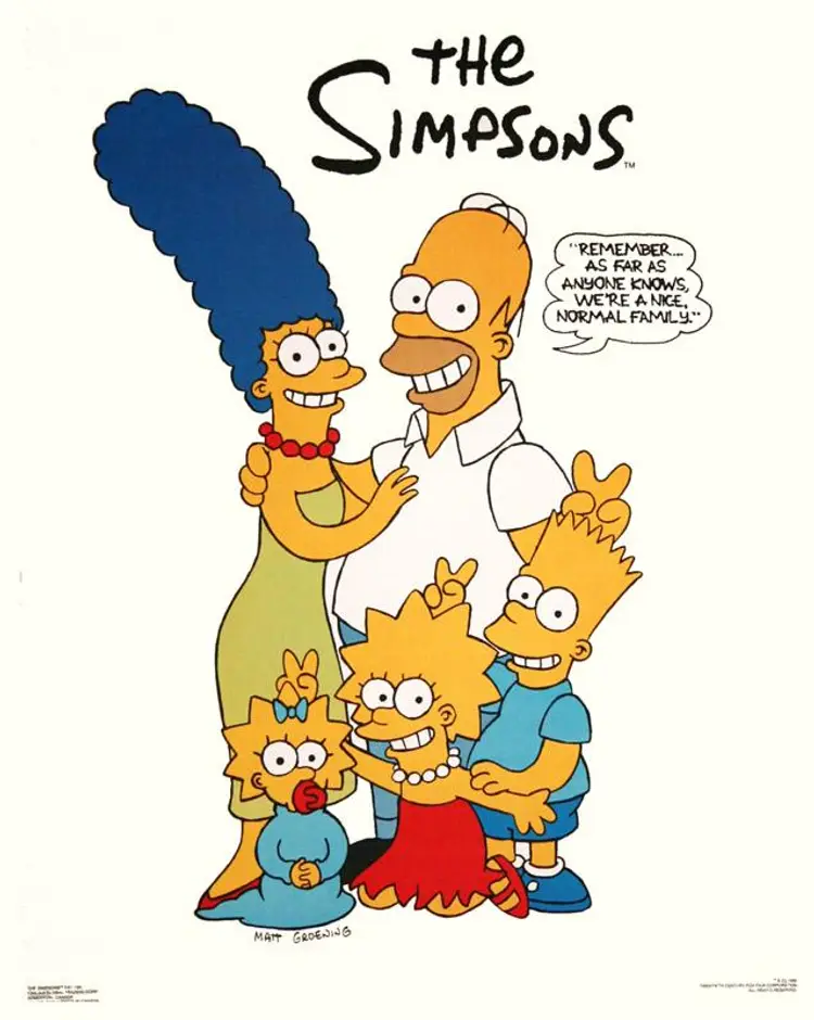 1990 Simpsons family vintage poster